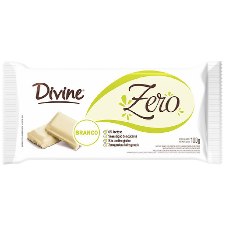 DIVINE BARRA CHOC BRANCO ZER LACT 100G