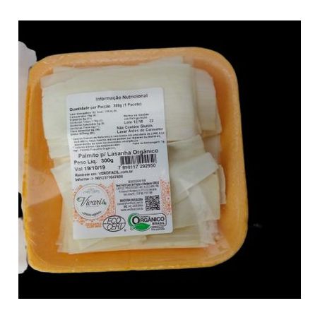 Palmito Vivaris Pupunha Lazanha Orgânico 300g
