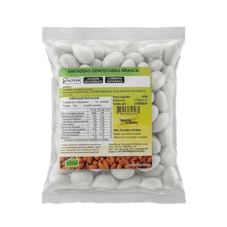 AMENDOA CONFEITADA BRANCA 500G
