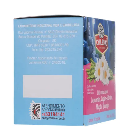 Chá Misto Chileno Camomila, Capim-Cidreira, Maçã e Laranja Sachê 1.2gr - Caixa com 10un - 12gr 360-11