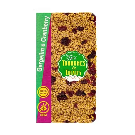 TORRONE DE GERGELIM E CRANBERRY 32G DONA MARY