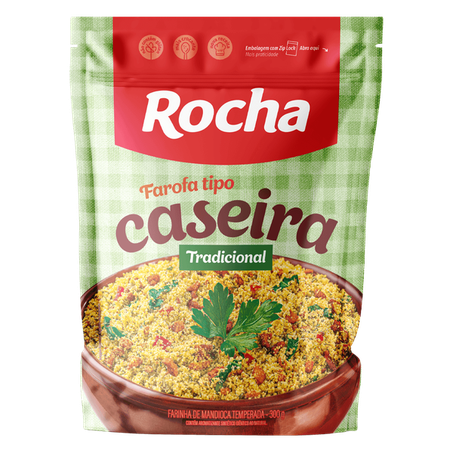 Farofa de mandioca rocha caseira tradicional 300gr