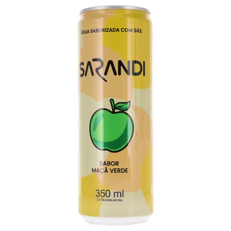 ÁGUA SABORIZADA COM GÁS SARANDI MAÇA VERDE LATA 350ML 360-1