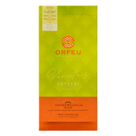 Café em Cápsula Torrado e Moído Catucaí Orfeu Varietais Caixa 10 Unidades 50g