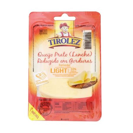 Queijo prato tirolez 150gr light