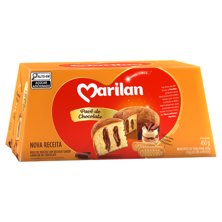 Pascoattone Marilan Pavê de Chocolate com Recheio Ganache de Chocolate 450g