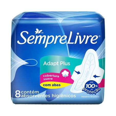 Absorvente sempre livre adapt plus suave c/abas c/8*