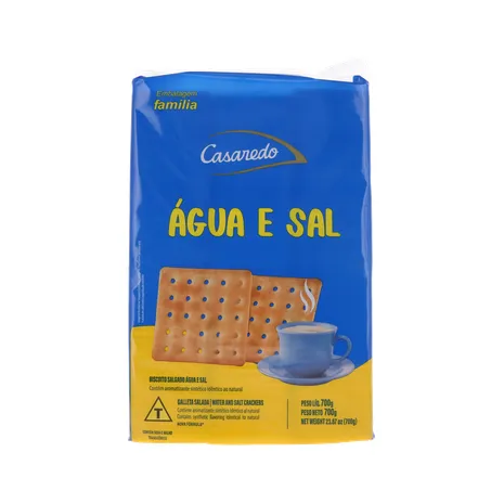 Biscoito água e sal casaredo pacote 700g 360-0