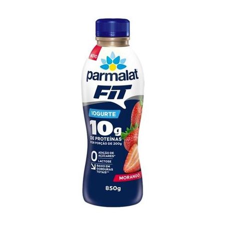 Iog parmalat morango zero lactose fit 10g proteina garrafa 850g