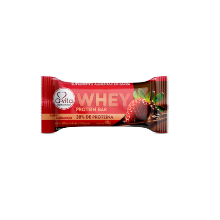 Barra q vita whey protein morango 40g