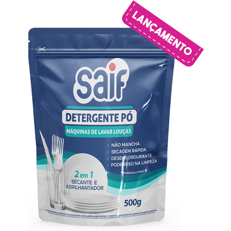 LAVA LOUÇAS PÓ SAIF SECANTE&ABRILHANTADOR SC 500G