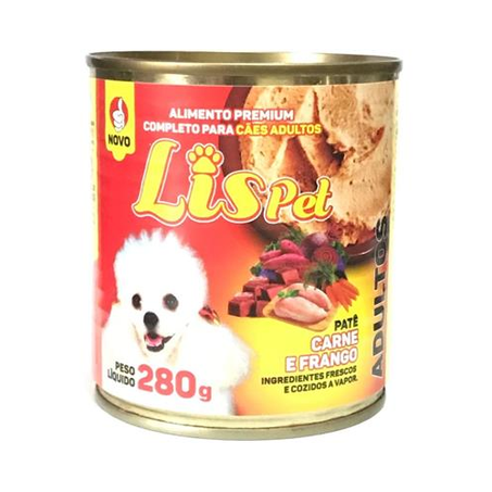 PATÊ PARA CÃES CARNE E FRANGO LISPET