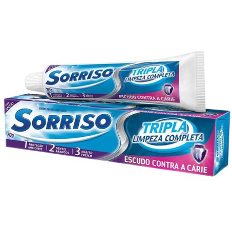 Creme dental 70g sorriso tripla limpeza un