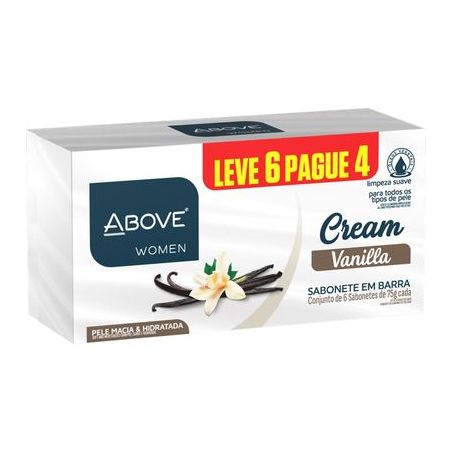 Pack Sabonete Barra Original Above Cream Cartucho 75g Cada Leve 6 Pague 4 Unidades