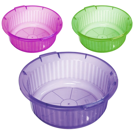 Bacia de Plástico Redonda Canelada Transcolor C/Alça 10L 12X39,5CM