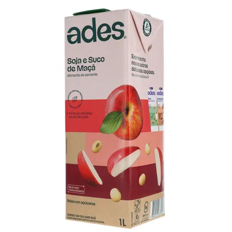 Bebida Base Soja Ades Frutas Maça 1l 360-3