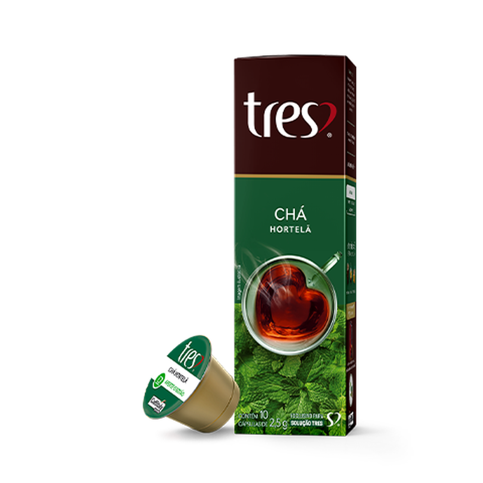 Cápsula tres chá de hortelã 25g com 10 unidades