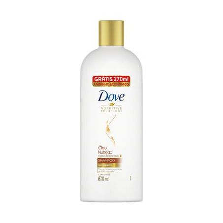 Shampoo Dove Nutritive Solutions ÓLeo Nutrição Frasco Grátis 170ml Tamanho Econômico 670ML