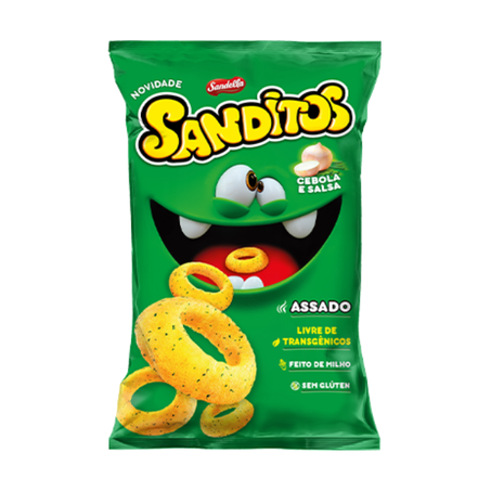 BATATA ONDULADA SANDITOS CHIPS 40G CEBOLA E SALSA