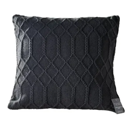 CAPA TESSI ALMOFADA TRICOT PRETO 45X45