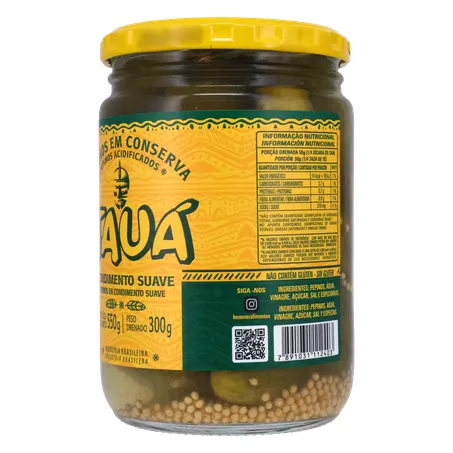 Pepino em Conserva Tauá Suave Pote de Vidro 300gr 360-5