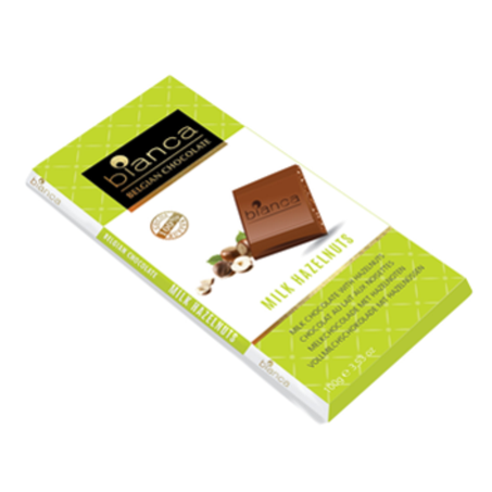 Choc bianca ao leite c/avela 100g