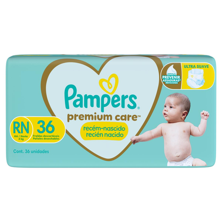 Fralda Pampers Recém-nascido Premium Care Com 36 Fraldas