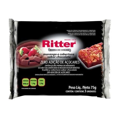 Cereal barra ritter morango/cob.bca c/3 60g