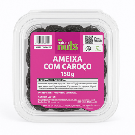 Ameixa Natural Nuts com Caroço 150G