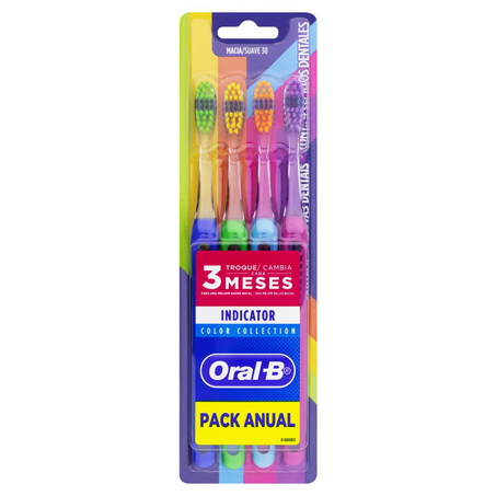 Escova Dental Oral-B Indicator - Color Collection - Com 4 Escovas