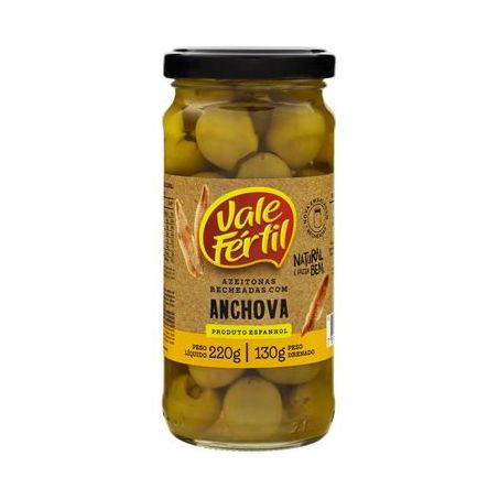 Azeitona Verde Vale Fértil Recheada C/Anchova Vd 130g