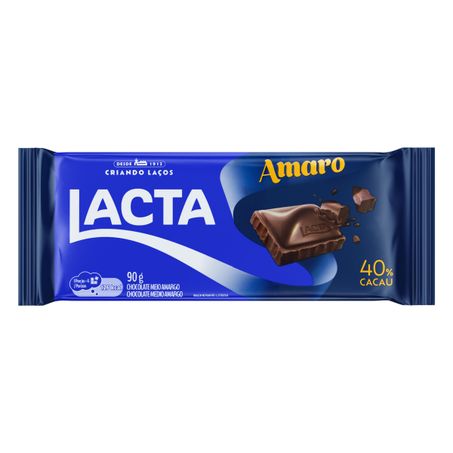 Chocolate meio amargo 40% cacau lacta amaro