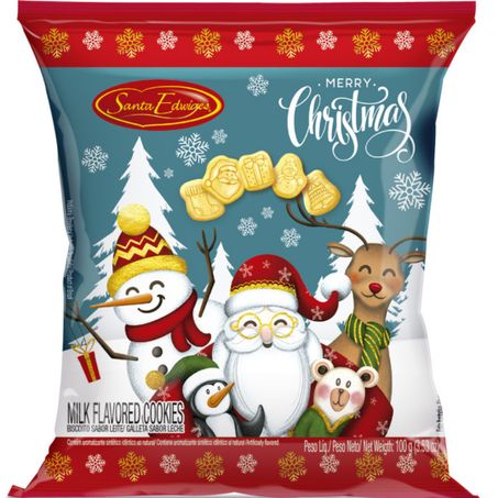 Biscoito santa edwiges 100g leite natal