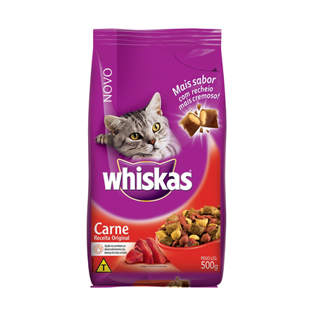 Ração Para Gatos Adultos Whiskas Carne 500G