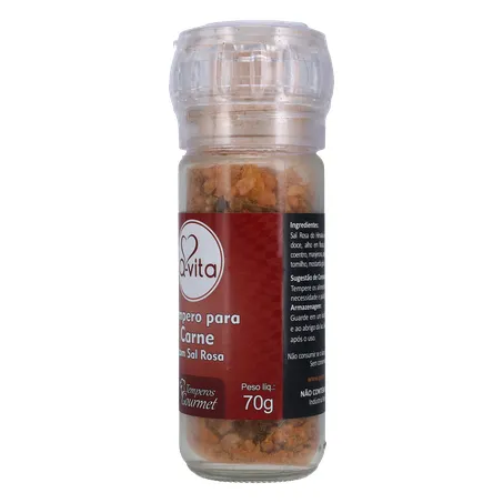 TEMPERO Q-VITA COM MOEDOR PARA CARNE SAL ROSA 70G 360-5