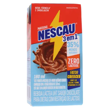 Bebida Láctea Nescau Prontinho Zero Lactose 180ml | GB Mix