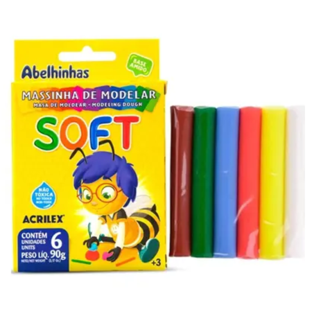 MASSINHA MODELAR 65G 6C SOFT