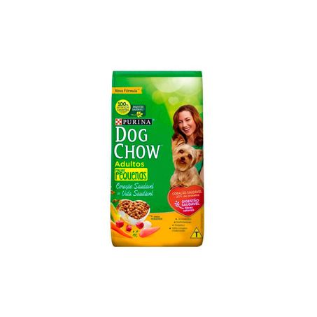 Ração para Cães Adultos Raças Minis e Pequenas Carne, Frango e Arroz Purina Dog Chow Extra Life Pacote 1Kg