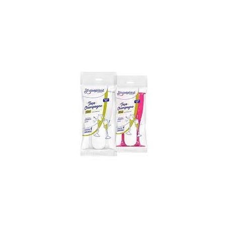 TACA PLAST CHAMP CRISTAL STRAWPLAST 120ML C/4