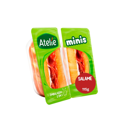 Mini Sanduíche Ateliê 115g - Salame