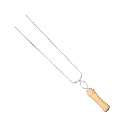 Espeto Mor Duplo Cromado 95Cm