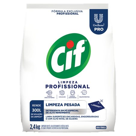 Detergente Cif Em Pó Limpeza Pesada Sachê 2,4kg 
 
