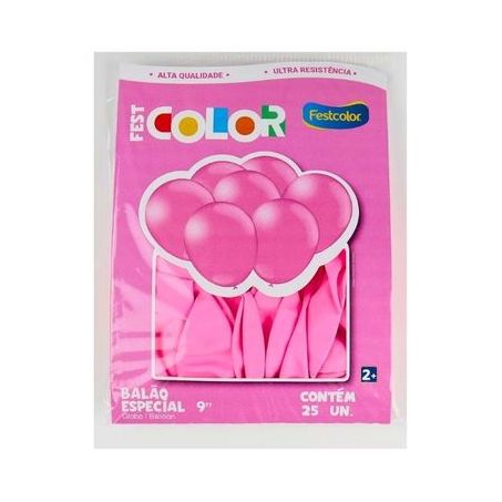 BALÃO LISO ROSA CLARO FESTCOLOR N9