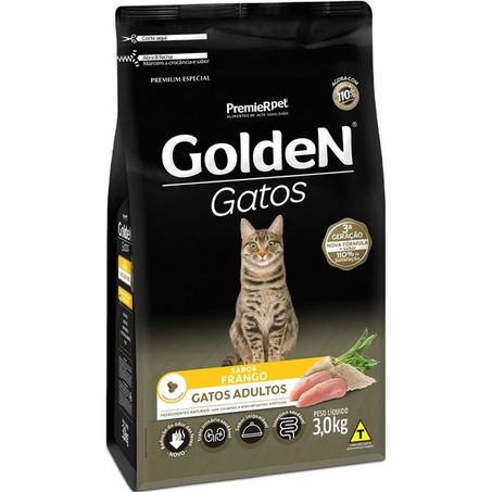 Ração Golden para Gatos Adultos Sabor Frango 3Kg 360-1
