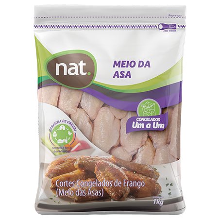 Meio da asa nat congelada 1kg