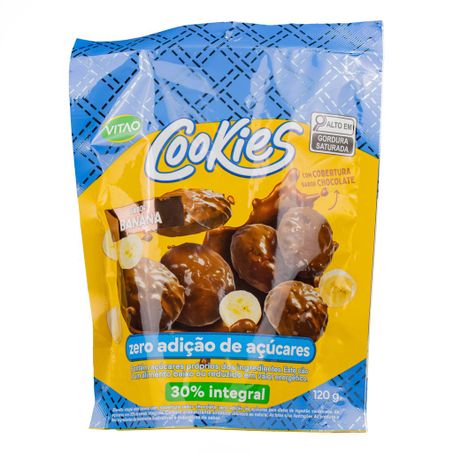 COOKIES ZERO AÇÚCAR BANANA COM CHOCOLATE 120G