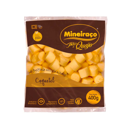 Pão de Queijo Mineiraço Mini Coquetel Embalagem 400G