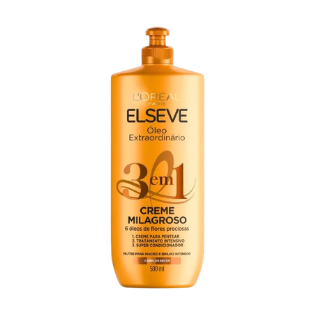 Creme Milagroso Elseve 3 Em 1 Óleo Extraordinário 500ml 
 