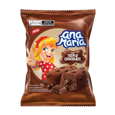 Bolinho Ana Maria Triplo Chocolate 70g