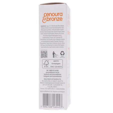 Protetor solar facial cenoura e bronze fps 70 50g 360-28